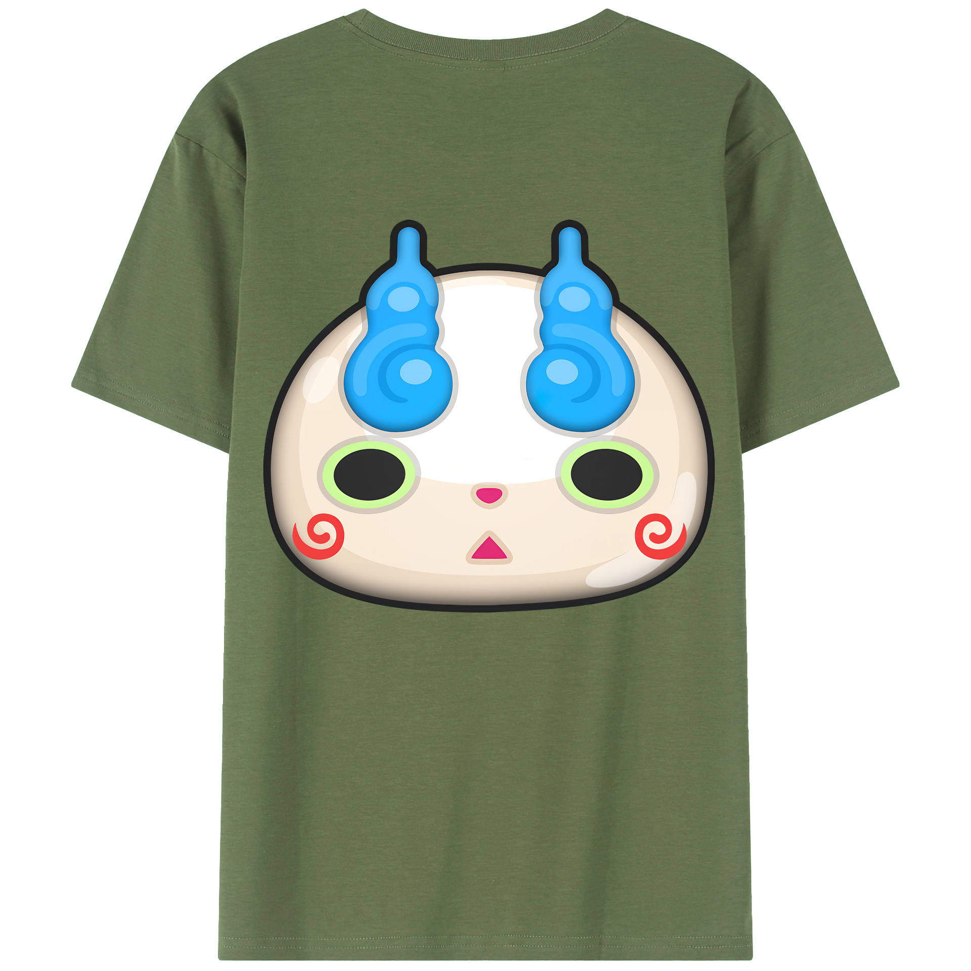 （画像用） 妖怪ウォッチ Yo-kai Watch 綿100％ メンズ半袖Tシャツ（バックプリント） 通気性